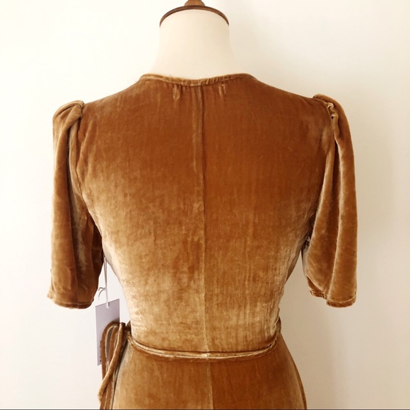 NWT✨Reformation Tiffany Gold Velvet Maxi Dress XS - Picture 6 of 8